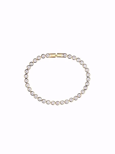 Lotus Tennis Armbånd, gullbelagt tennisarmbånd med runde zirkoniasteiner. 