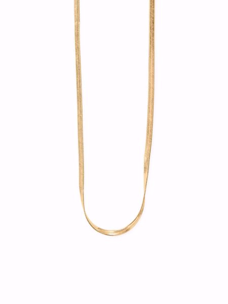 Thin Snake Chain Halskjede, tynt gullbelagt halskjede med glatt slangekjede. 